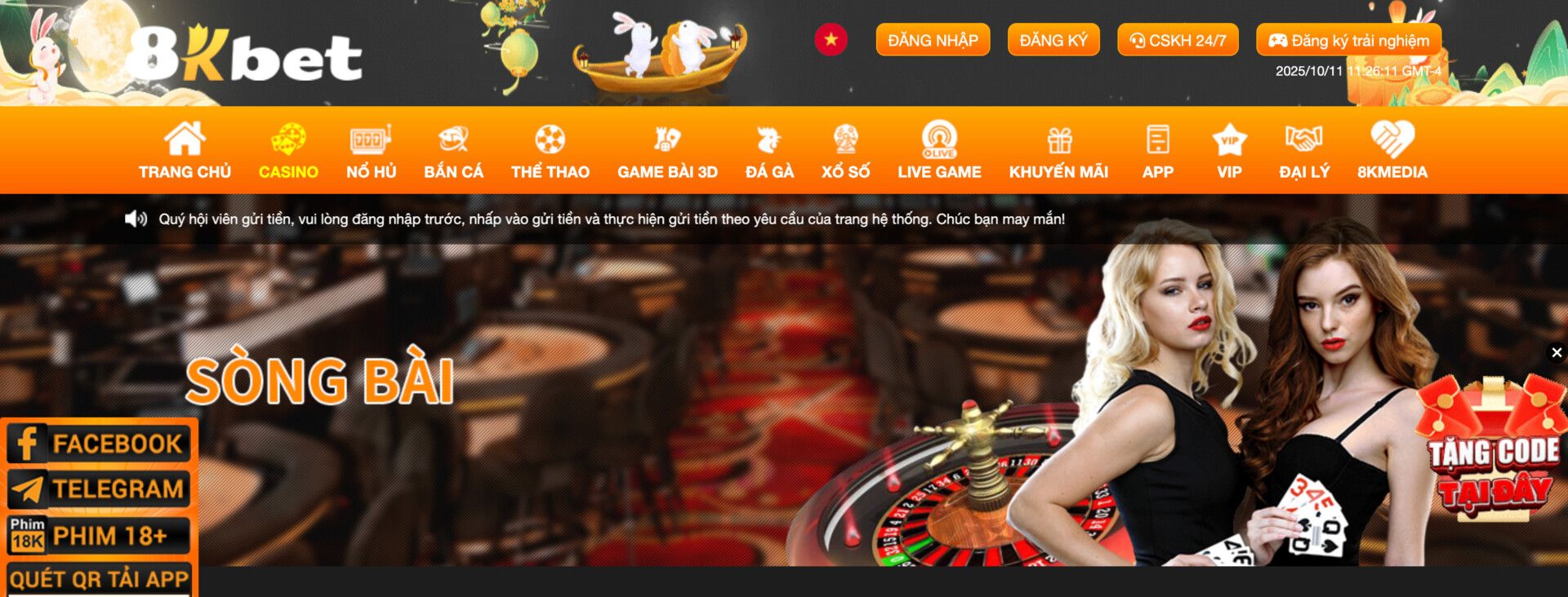 Live Casino 8KBET nổi bật với kho trò chơi cực cuốn