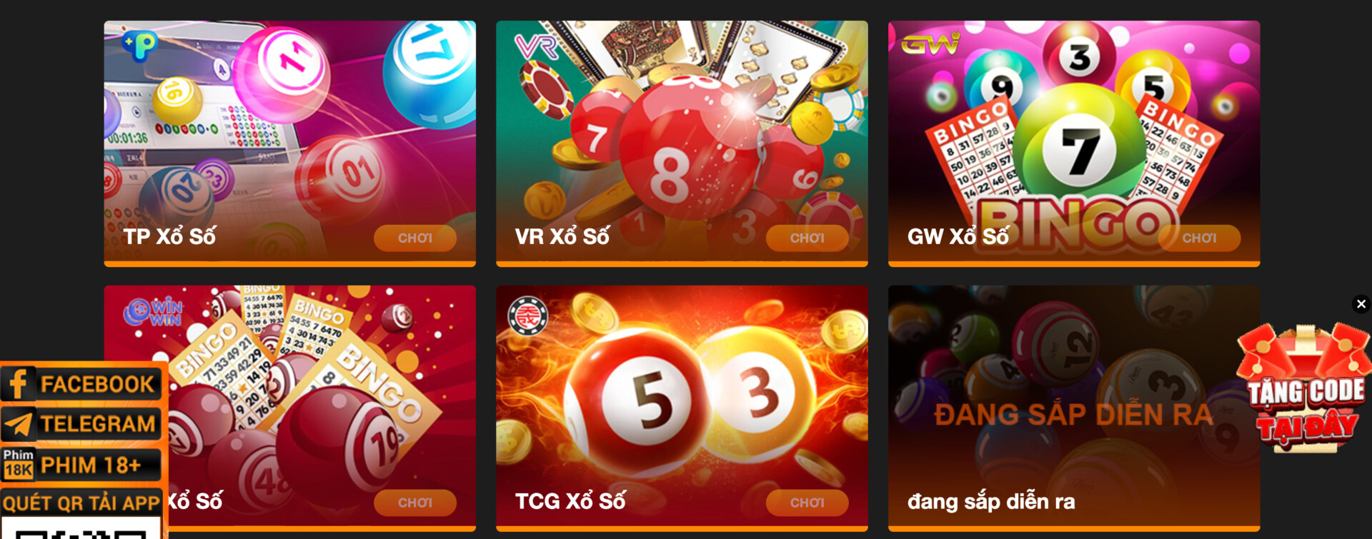 8KBET có nhiều sảnh xổ số độc lập