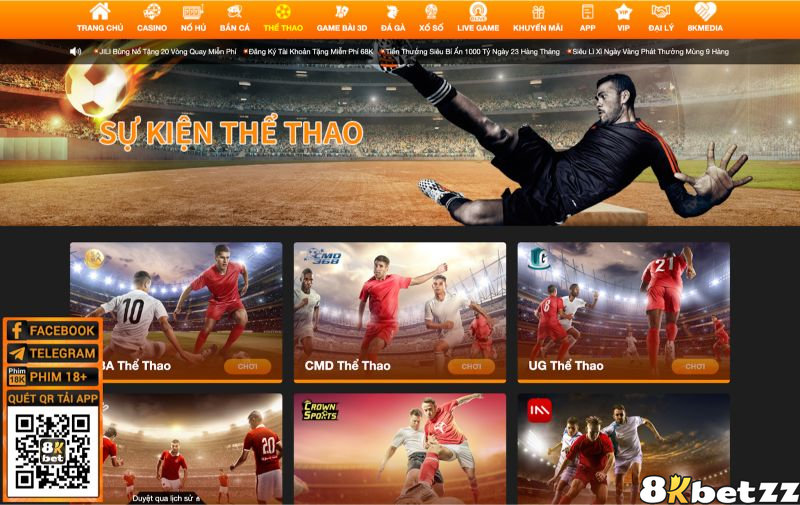 Anh em có thể chọn trên 30 môn thể thao khác nhau để cược